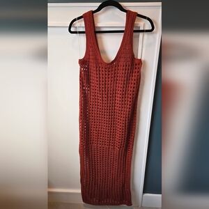 SWNY Rust Crochet Maxi Dress #151